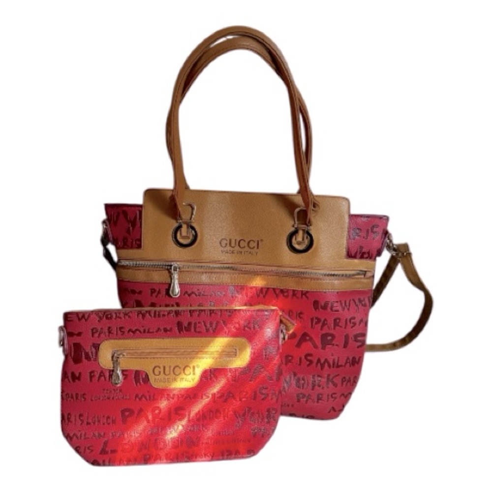 Women’s Fashion Monogram Tote / Purse with Matching Large Zippered pouch